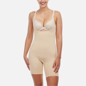 Spanx Thinstincts Open Bust Mid Thigh Soft Nude Bodysuit